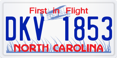 NC license plate DKV1853