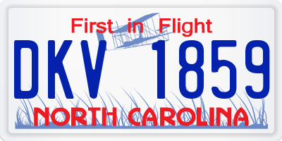 NC license plate DKV1859