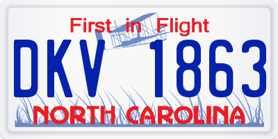 NC license plate DKV1863