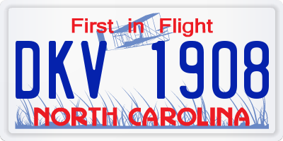 NC license plate DKV1908