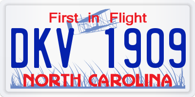 NC license plate DKV1909