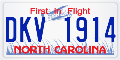 NC license plate DKV1914