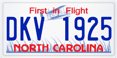 NC license plate DKV1925
