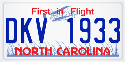 NC license plate DKV1933