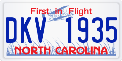 NC license plate DKV1935