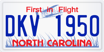 NC license plate DKV1950