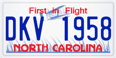 NC license plate DKV1958