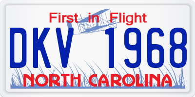 NC license plate DKV1968