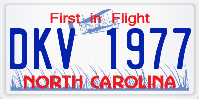 NC license plate DKV1977