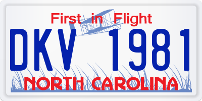 NC license plate DKV1981