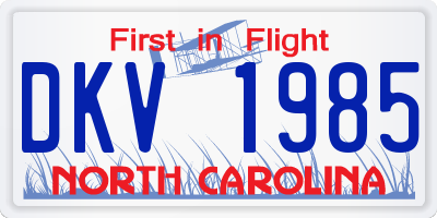 NC license plate DKV1985