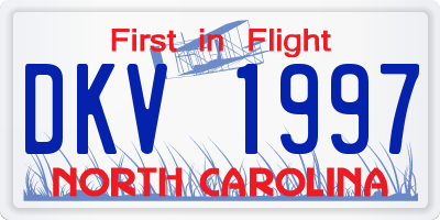 NC license plate DKV1997