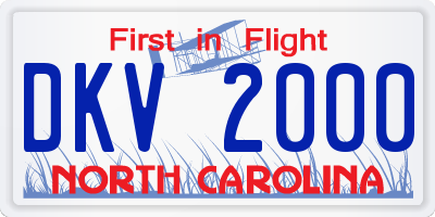 NC license plate DKV2000