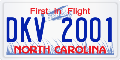 NC license plate DKV2001