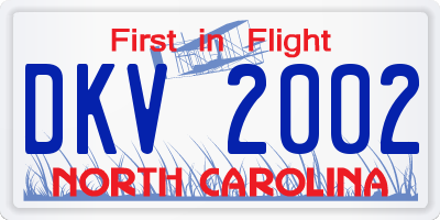 NC license plate DKV2002