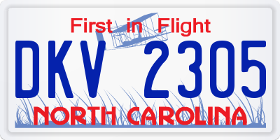 NC license plate DKV2305