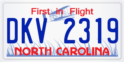 NC license plate DKV2319