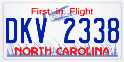 NC license plate DKV2338