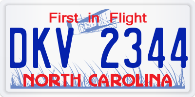 NC license plate DKV2344