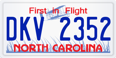 NC license plate DKV2352