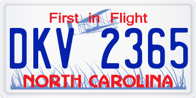 NC license plate DKV2365