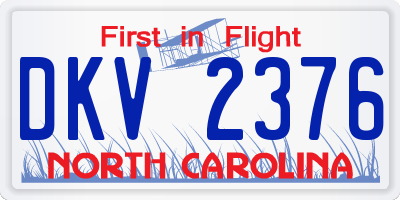 NC license plate DKV2376