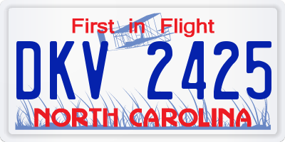 NC license plate DKV2425