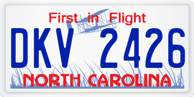 NC license plate DKV2426