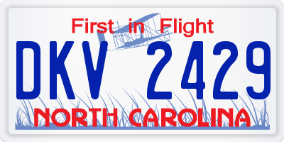 NC license plate DKV2429
