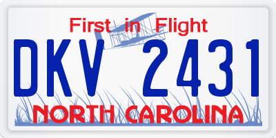 NC license plate DKV2431