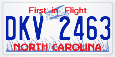 NC license plate DKV2463