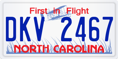 NC license plate DKV2467