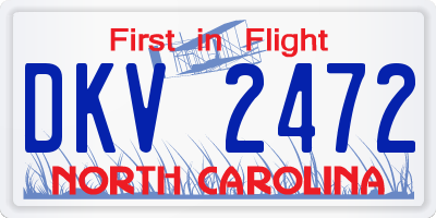 NC license plate DKV2472