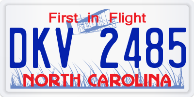 NC license plate DKV2485