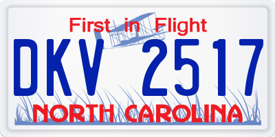 NC license plate DKV2517