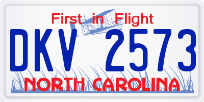 NC license plate DKV2573