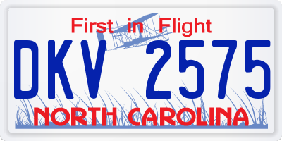 NC license plate DKV2575