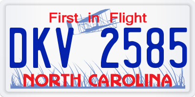 NC license plate DKV2585