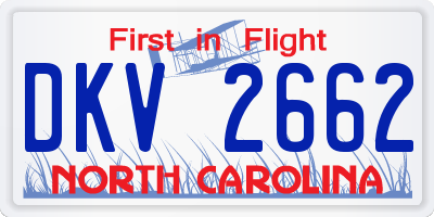 NC license plate DKV2662