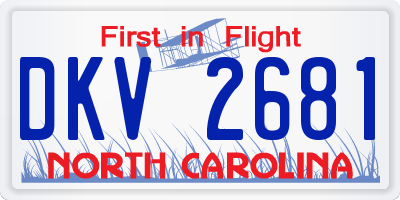 NC license plate DKV2681