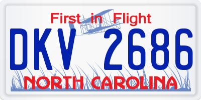 NC license plate DKV2686