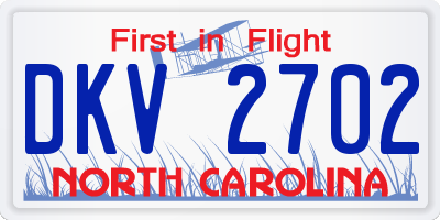 NC license plate DKV2702