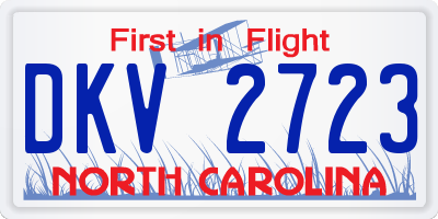 NC license plate DKV2723