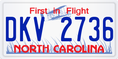 NC license plate DKV2736