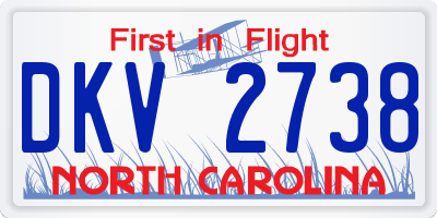 NC license plate DKV2738