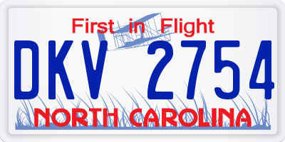 NC license plate DKV2754