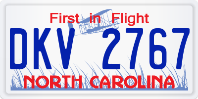 NC license plate DKV2767