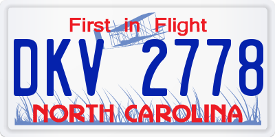 NC license plate DKV2778