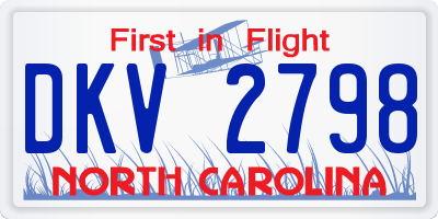 NC license plate DKV2798