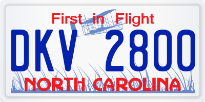 NC license plate DKV2800